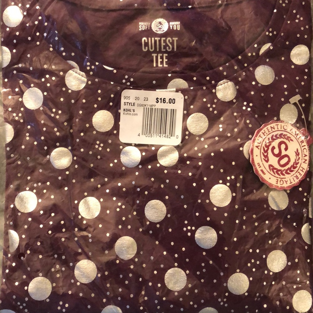 Girls maroon and silver shirt!
